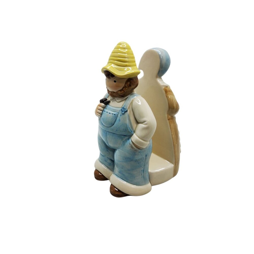 vintage otagiri japan porcelain hand crafted dutch man and women napkin holder